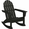 Polywood ADR400BL Vineyard Black Adirondack Rocking Chair 633ADR400BL